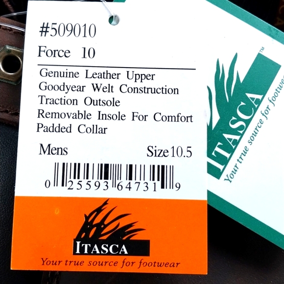 Leather Work Boots Padded Collar Goodyear Construction Brown by ITASCA - Picture 12 of 15